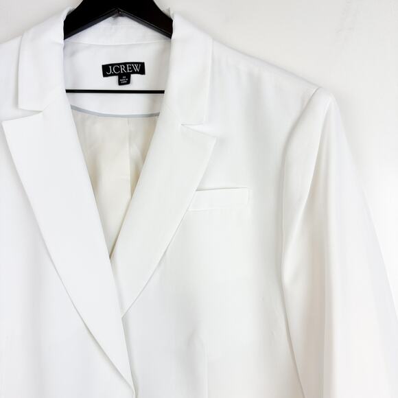 J.Crew Tuxedo Blazer Jacket in Drapey Viscose White - Plus Size 20 - Picture 2 of 12